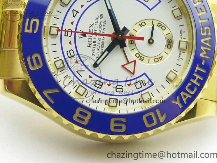 0228 YachtMaster II 116688 YG JF 1:1 Best Edition White Dial Blue Ceramic Bezel On YG Bracelet A Cozy 3577